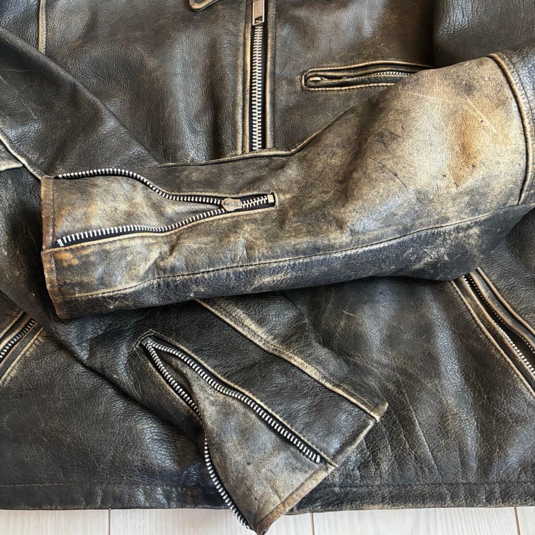 foorstep ライダース　革ジャン　牛革　エイジング　ヴィンテージ　Mサイズ