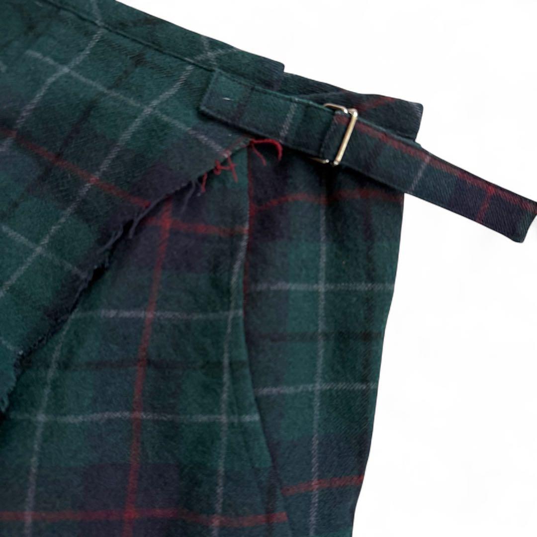 アレマンド様リクエストフリル アシンメトリー スカート チェック ウール