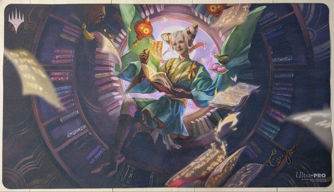 【未使用】ボーダーレス版　知りたがりの学徒、タミヨウ　サインド　両面プレイマット