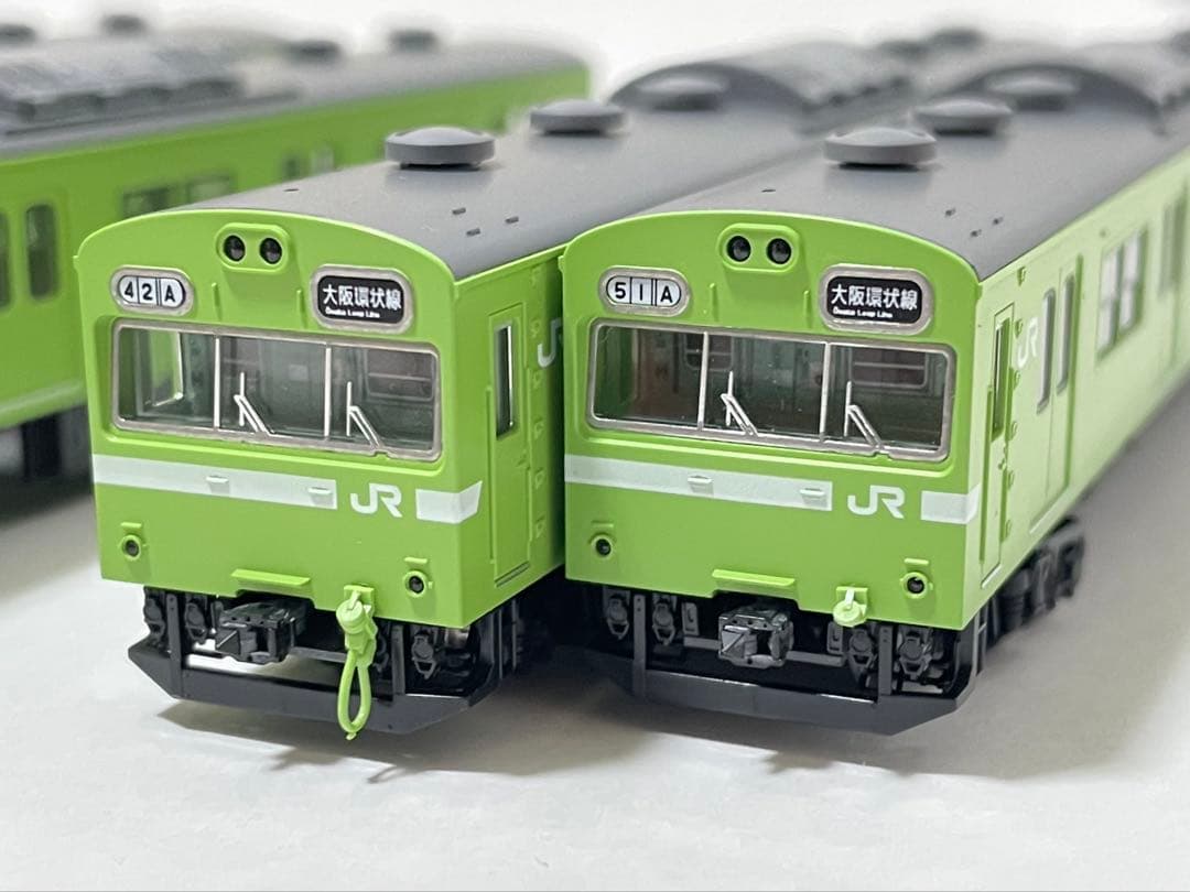 加工品 TOMIX 98422 103系 黒サッシ　ウグイス色　基本セット