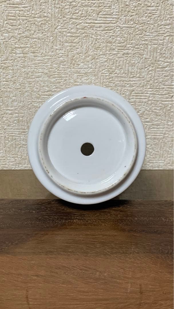 アンティーク シノワズリ　中国清朝中期　　白磁染付　透かし彫り　青花　筆立