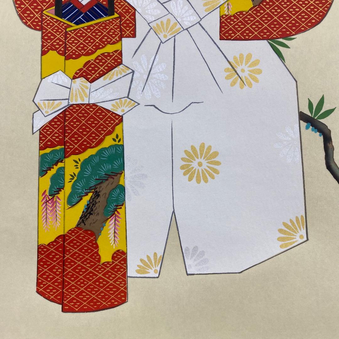 美品 掛け軸 佐藤雅美作 立雛図 共箱 雛祭り 縁起物 真筆証明書付き