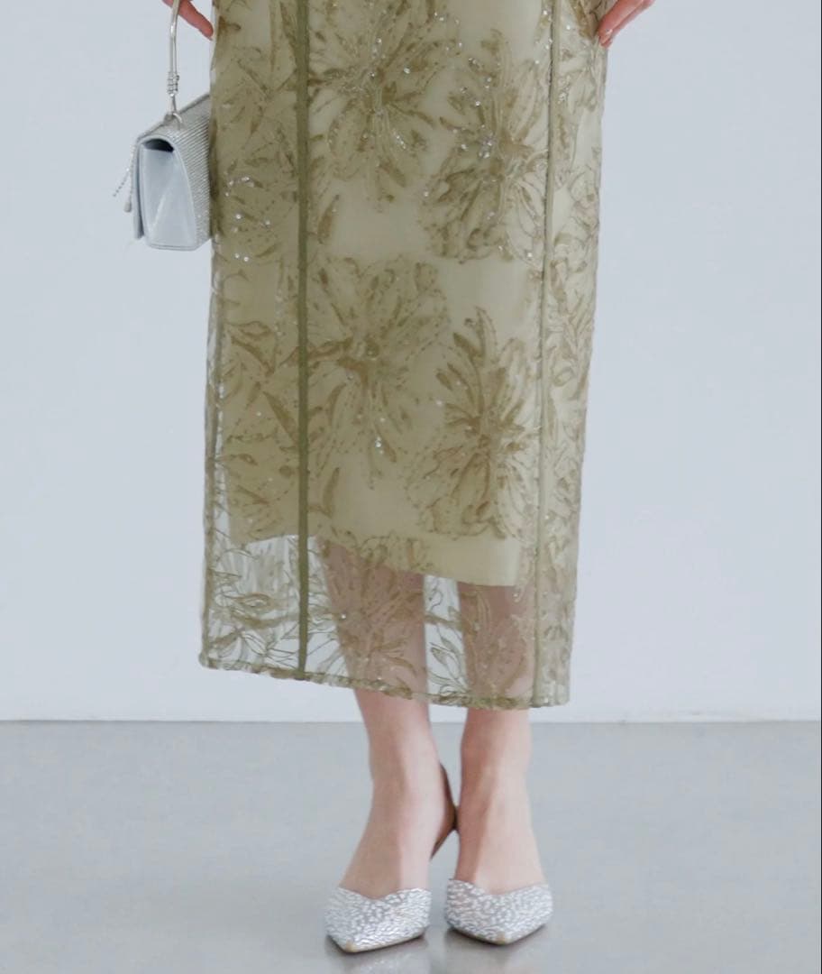 Leja オリーブグリーン パーティードレス