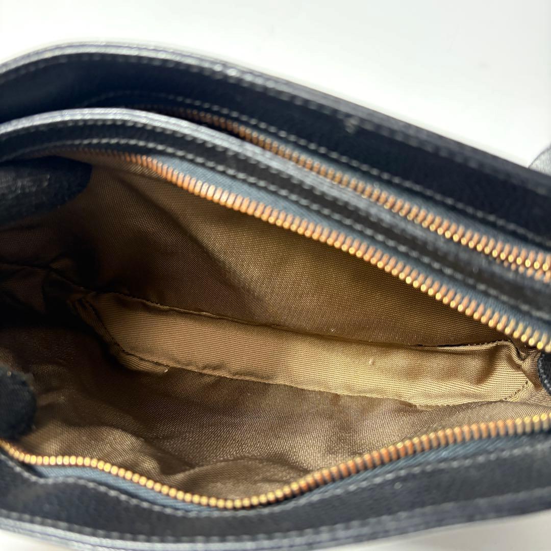 オールドコーチ　シボレザー　ブラック　ショルダーバッグ　2室　vintage.