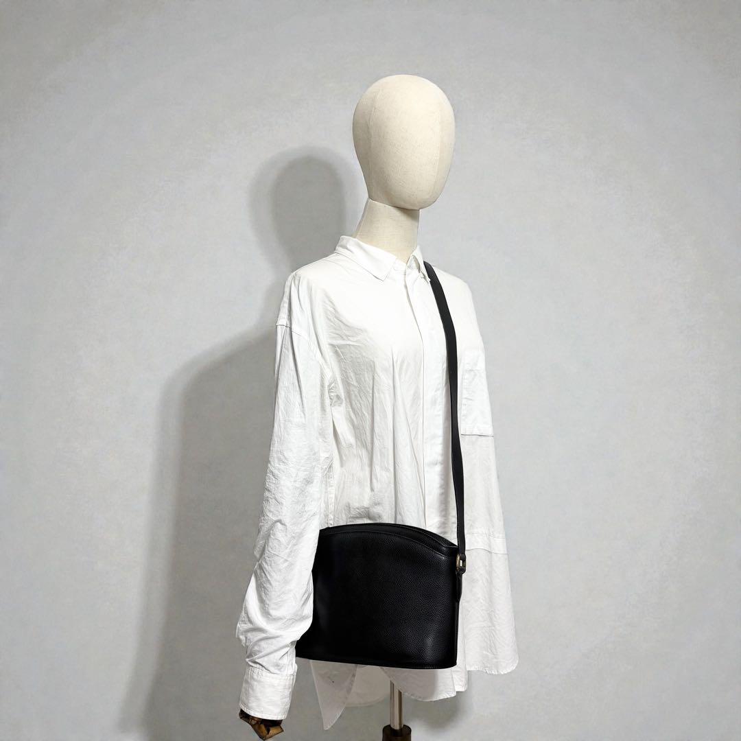 オールドコーチ　シボレザー　ブラック　ショルダーバッグ　2室　vintage.