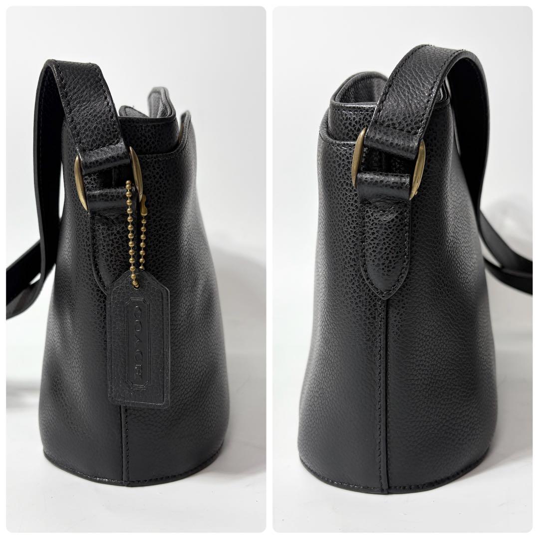 オールドコーチ　シボレザー　ブラック　ショルダーバッグ　2室　vintage.