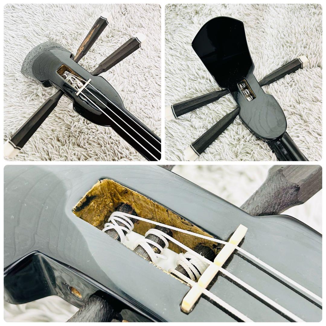 良品　本格的　沖縄　琉球　三線　本蛇皮　蛇革　強化貼り　初心者　入門　ケース付き