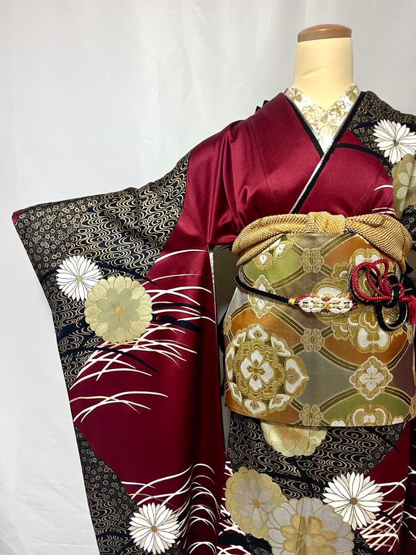 【美おり】振袖 正絹 振袖フルセット 7点セット 成人式 金彩加工 高級 古典柄