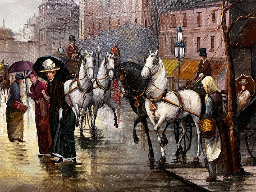 油絵　貴族人物　作者不詳