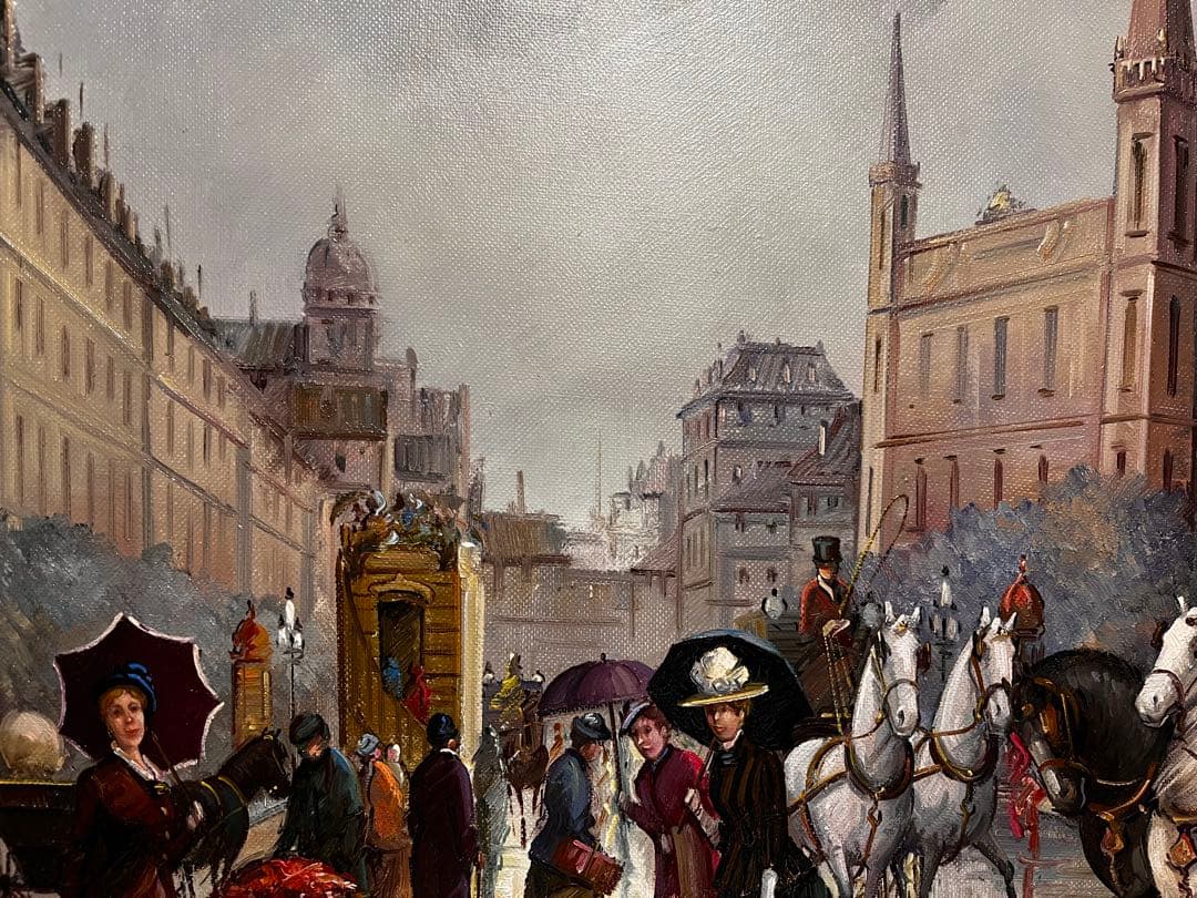 油絵　貴族人物　作者不詳