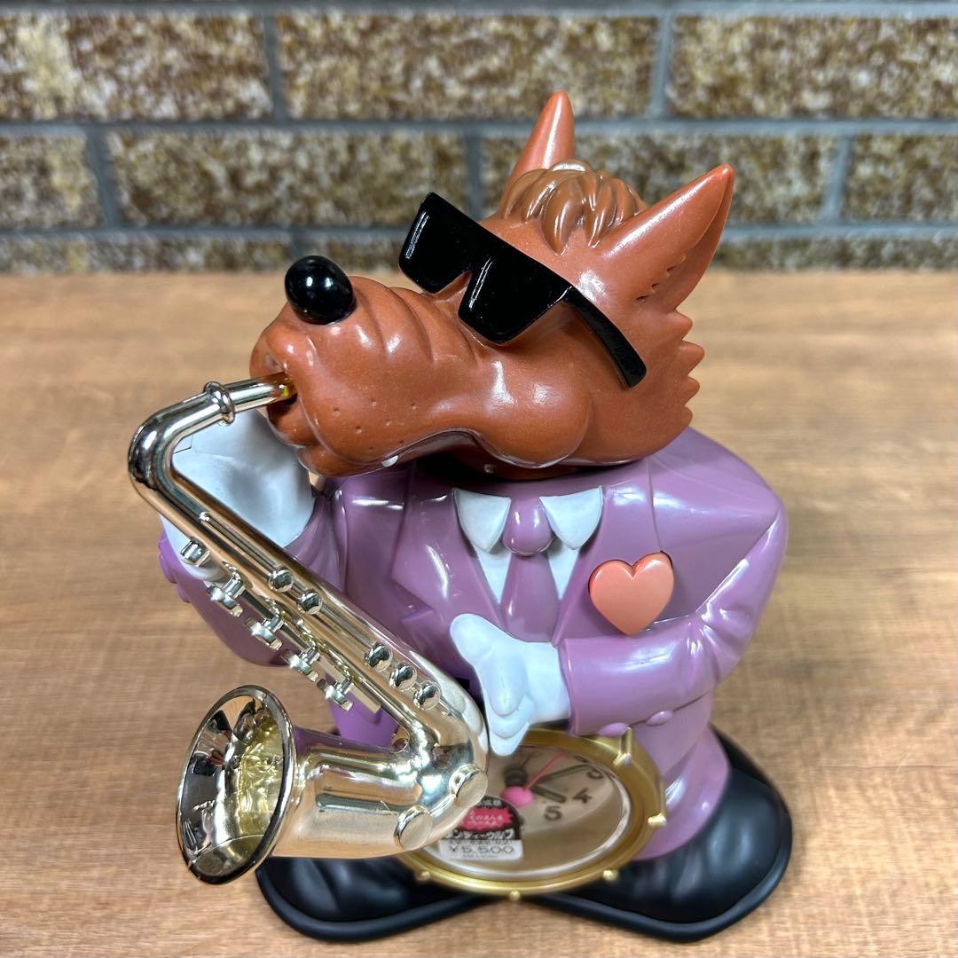 昭和レトロ ダンディーウルフ おしゃべり 目覚まし時計 リズム時計工業 置き時計