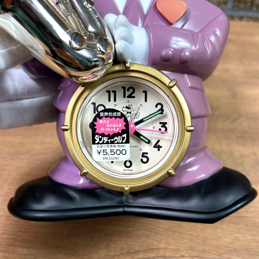 昭和レトロ ダンディーウルフ おしゃべり 目覚まし時計 リズム時計工業 置き時計