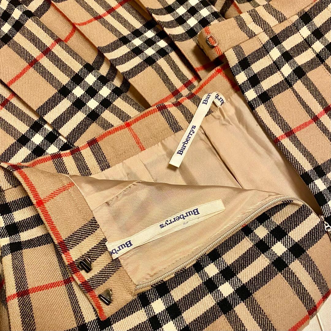 Burberrys プリーツスカート ウール100% バーバリー ノバチェック