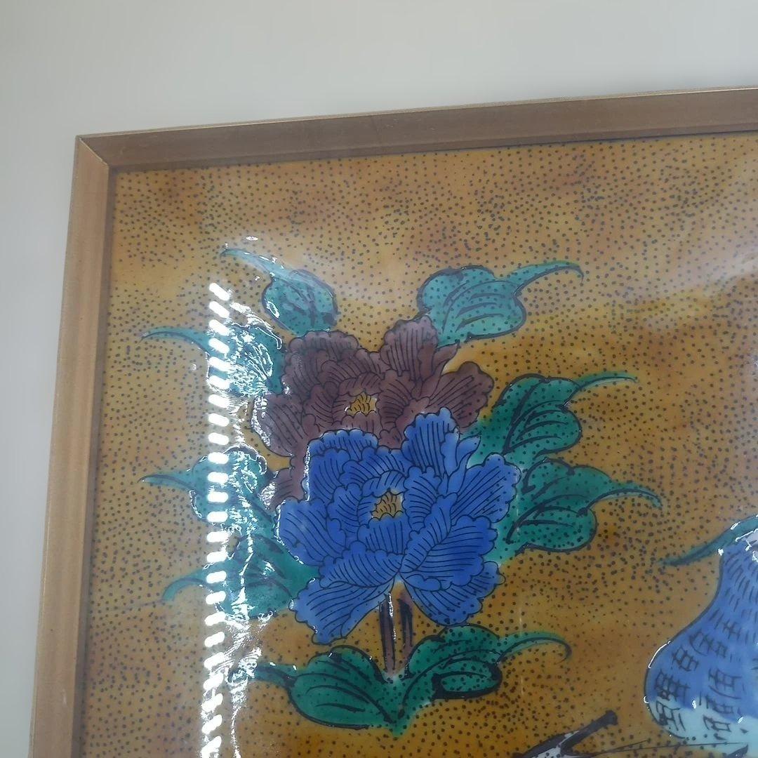 七宝工芸　孔雀牡丹図