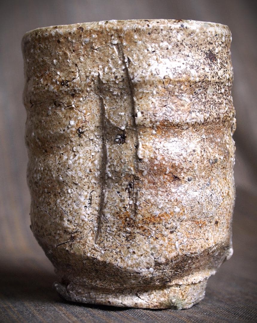 人気作家★谷本貴【師：師：森正・谷本景】伊賀(窯変）湯のみA★共箱 匿