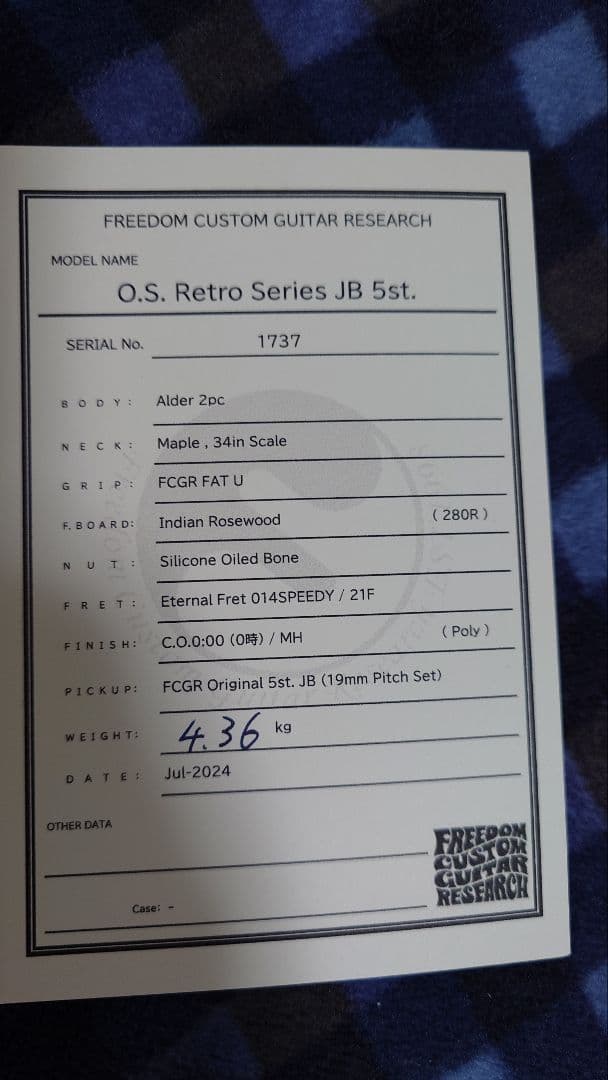 FREEDOM CUSTOM GUITAR RESEARCH 5弦ジャズベース