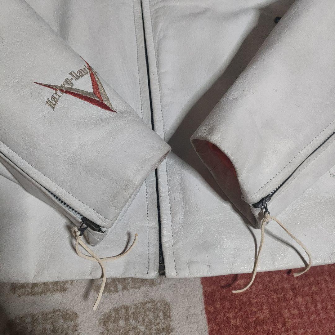 ハーレーダビッドソン　本革ホワイトレザーシングルライダースジャケット　日本製