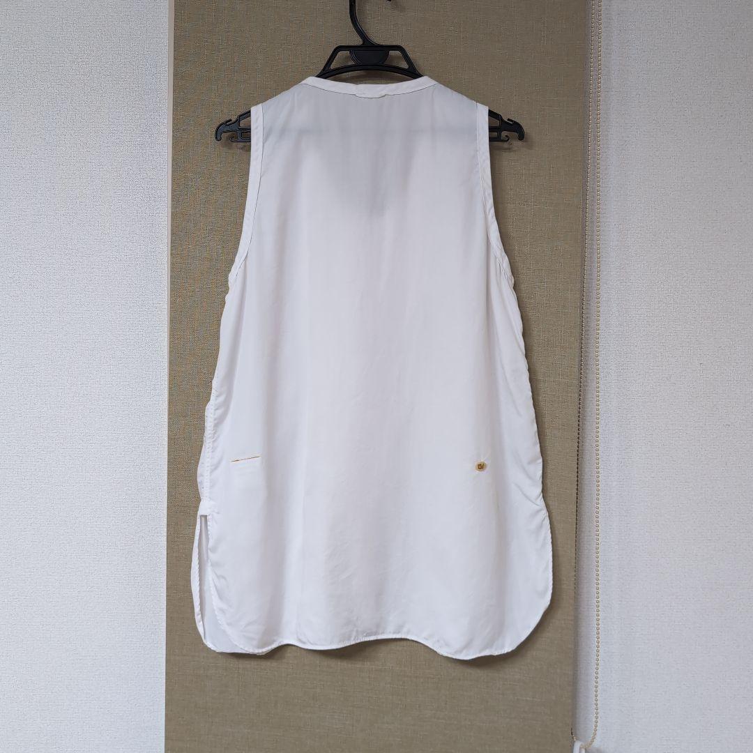 本日8/11迄出品✨️45R*テンセルのレイレイノースリーブトップ ホワイト　L