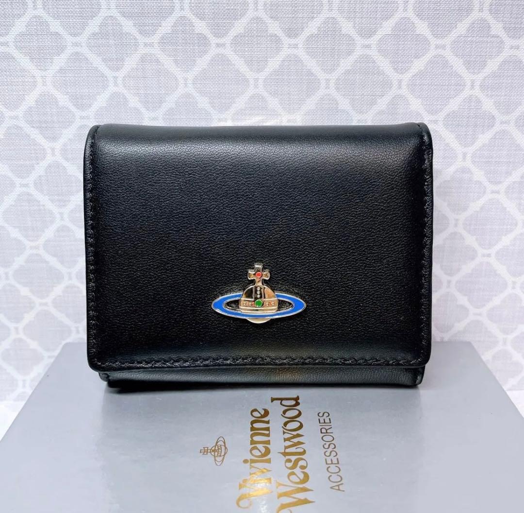 【ショッパー付】新品 ヴィヴィアン・ウエストウッド 三つ折り財布 黒