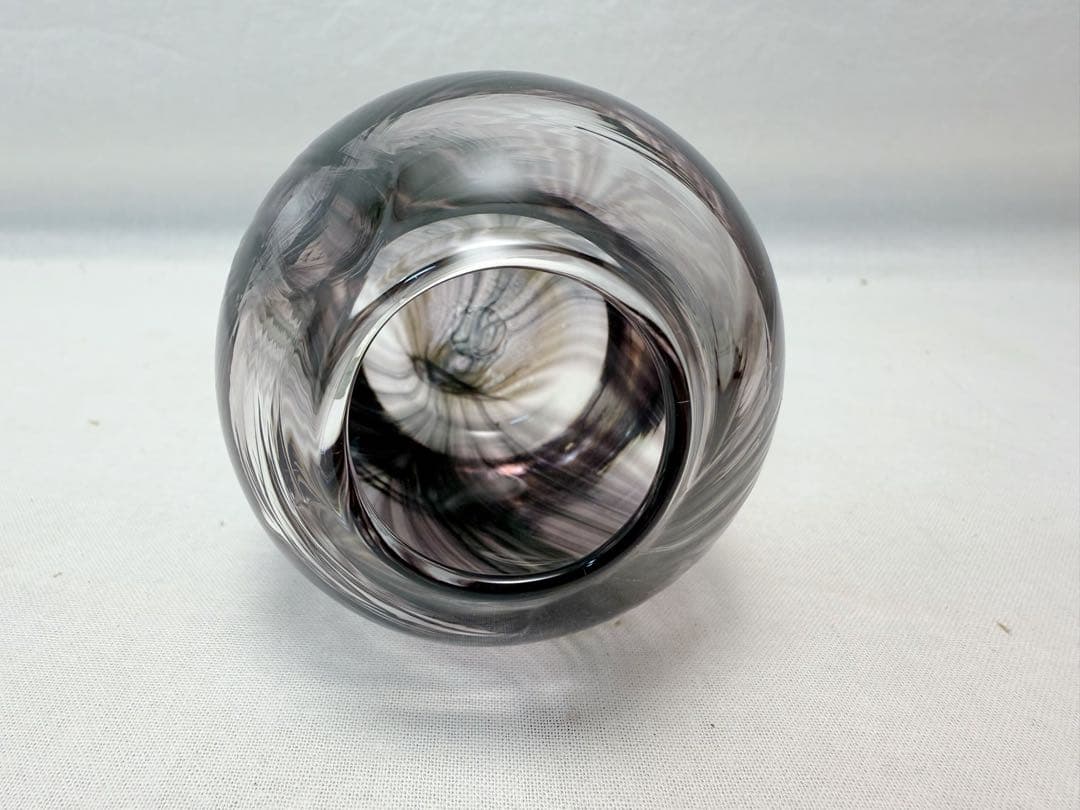 未使用 茶道具 大家具子造 硝子 丸肩衝 茶入 笹蔓緞子 仕覆付き 元箱