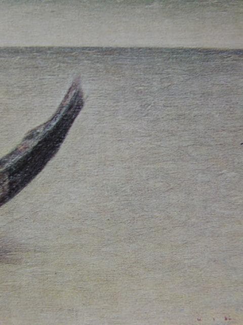 牛島憲之、【浜】、希少な大判額装用画集より、新品額装付、状態良好