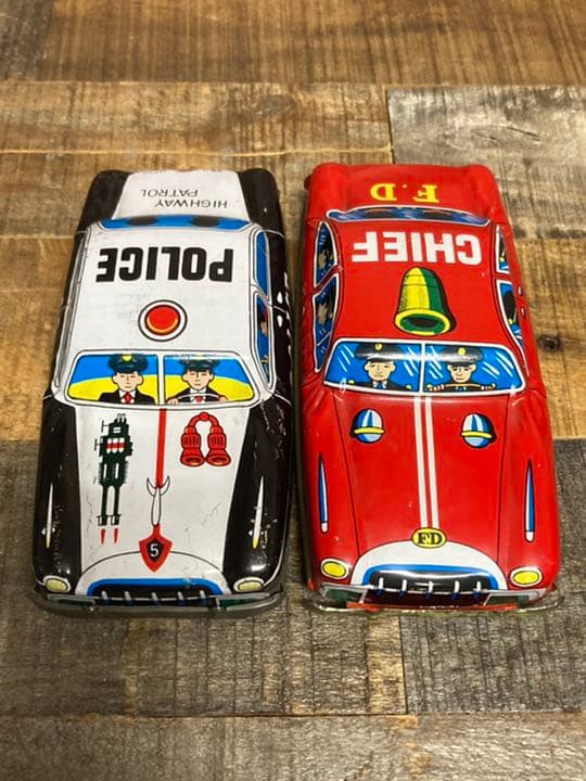 ブリキミニカー POLICE CHIEF 2台まとめて 昭和レトロ