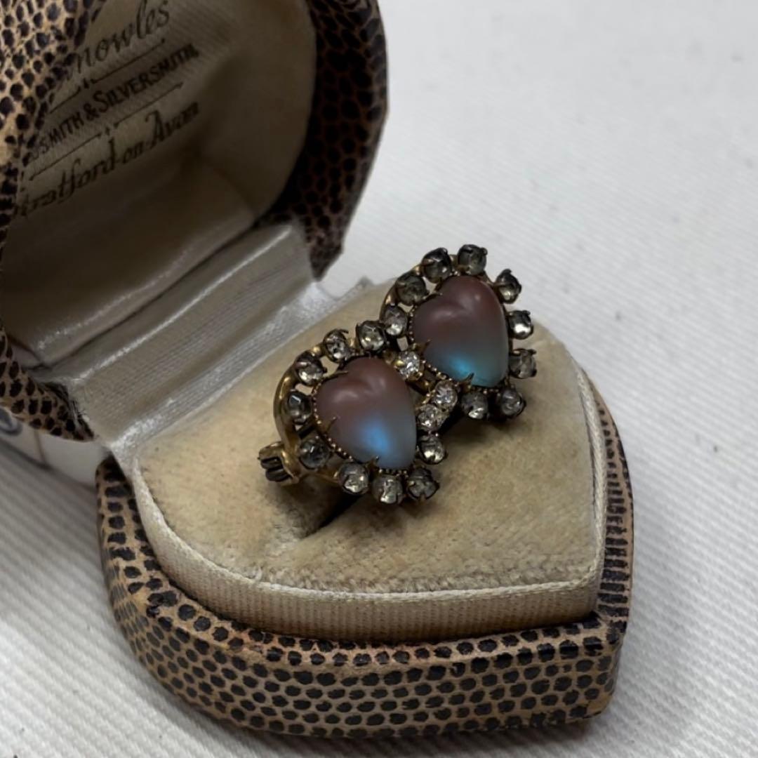 サフィレット　サフィレットブローチ　ダブルハート　アンティーク　ヴィンテージ