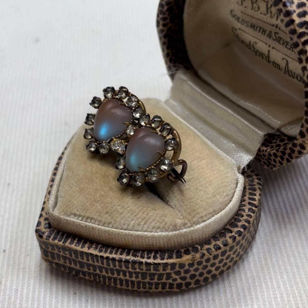 サフィレット　サフィレットブローチ　ダブルハート　アンティーク　ヴィンテージ