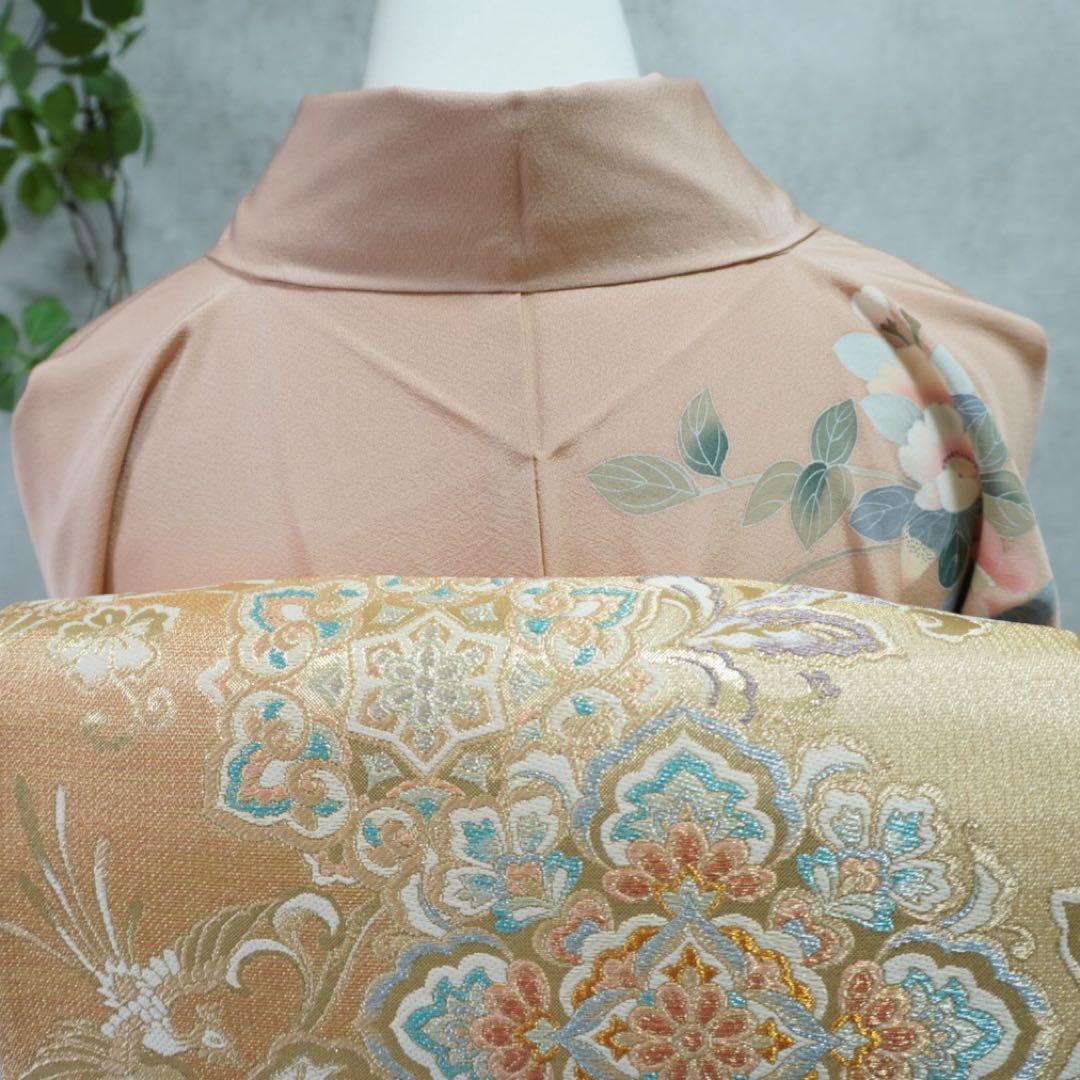 訪問着フルセット　正絹　落款　卒業式　入学式　【訪問着、袋帯、帯締め、帯揚げ】