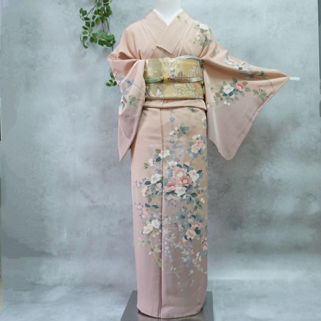 訪問着フルセット　正絹　落款　卒業式　入学式　【訪問着、袋帯、帯締め、帯揚げ】