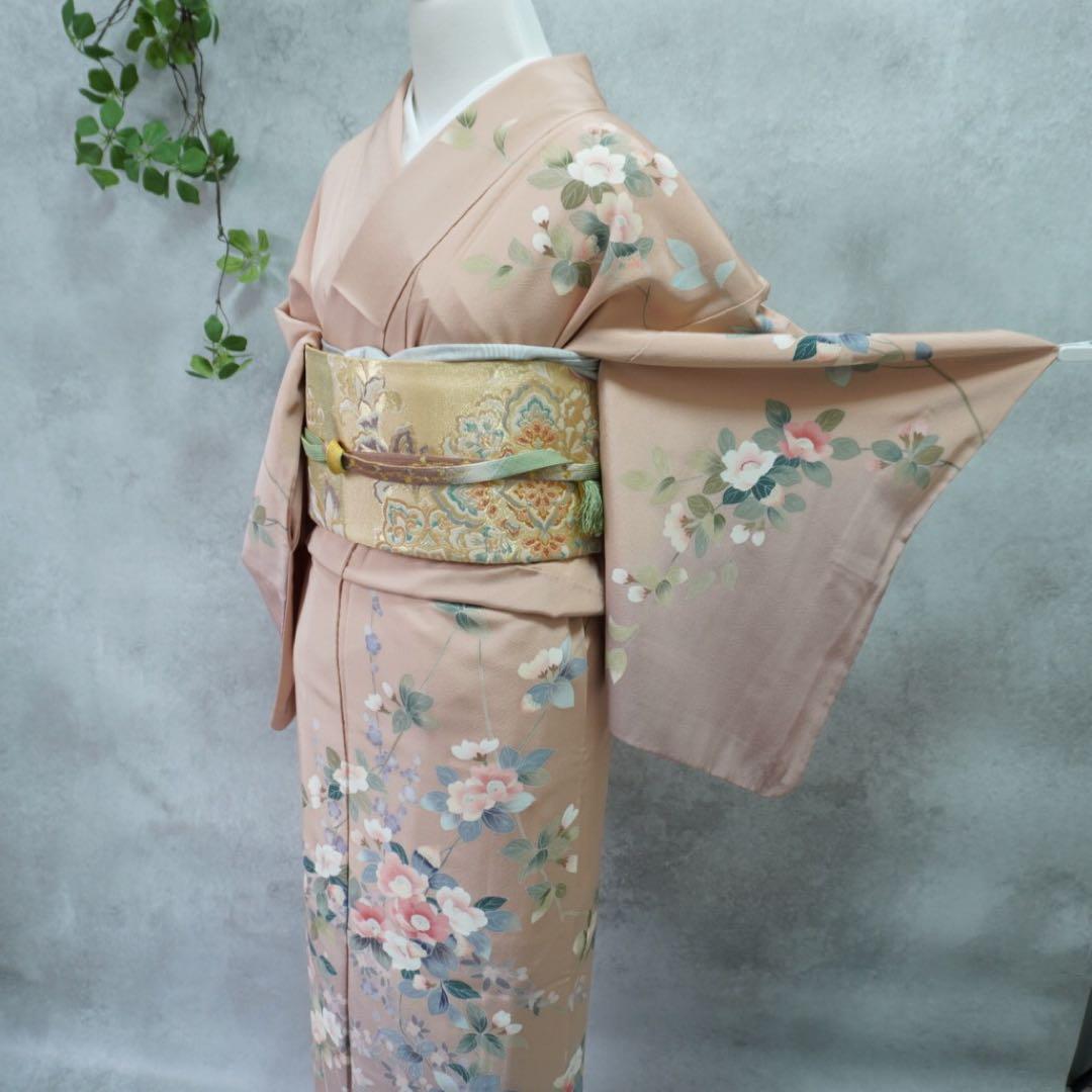 訪問着フルセット　正絹　落款　卒業式　入学式　【訪問着、袋帯、帯締め、帯揚げ】