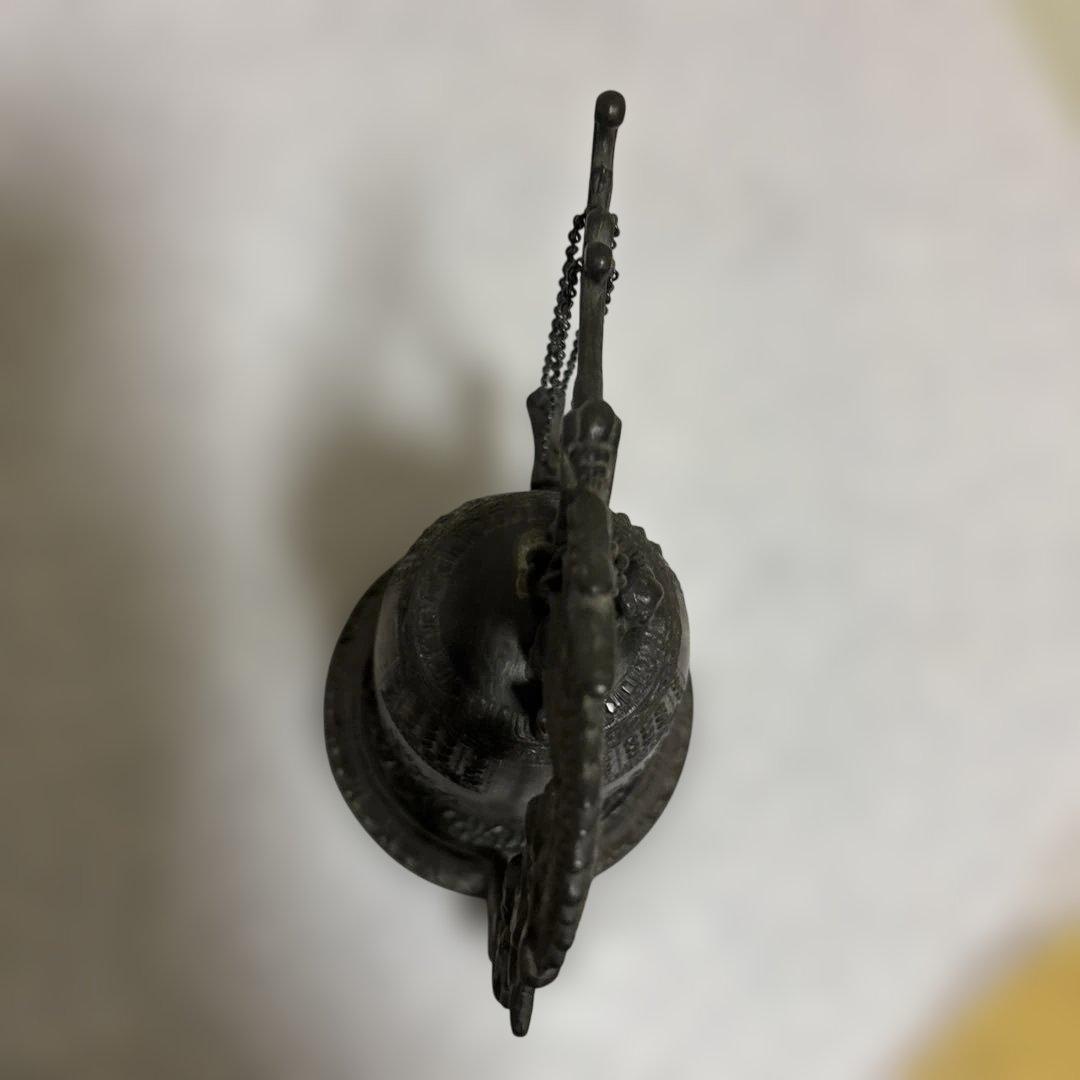 ドラゴン装飾の金属製鐘 約22cm