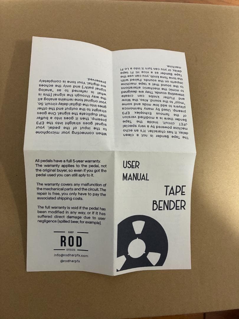 ROD HARP EFFECTS TAPE BENDER ハーモニカ用ディレイ