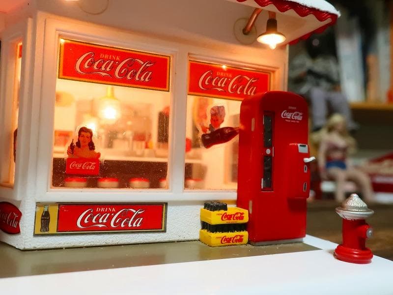 爆レア★絶版★コカコーラ ダンバリーミント アメリカンダイナー ジオラマクロック
