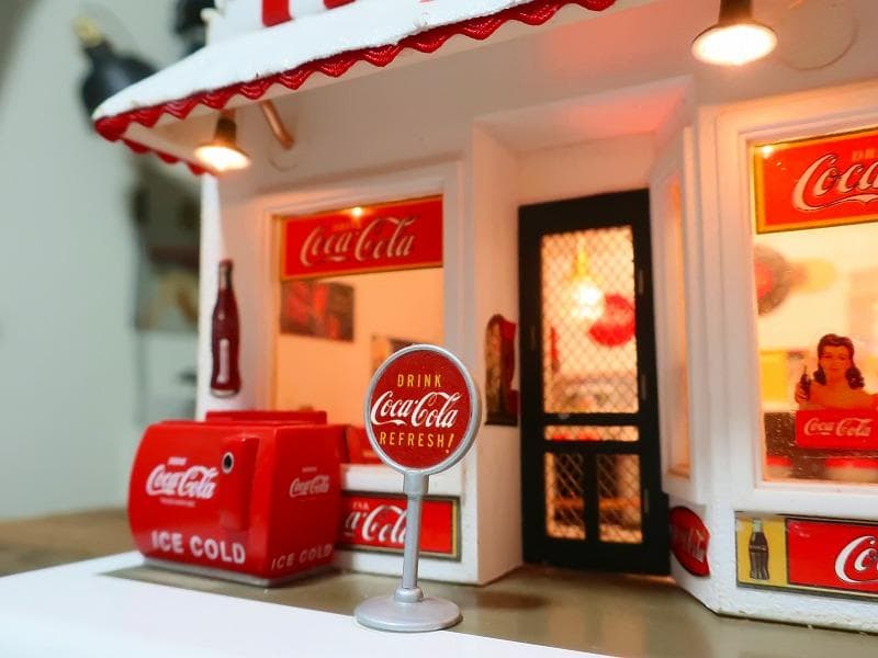 爆レア★絶版★コカコーラ ダンバリーミント アメリカンダイナー ジオラマクロック