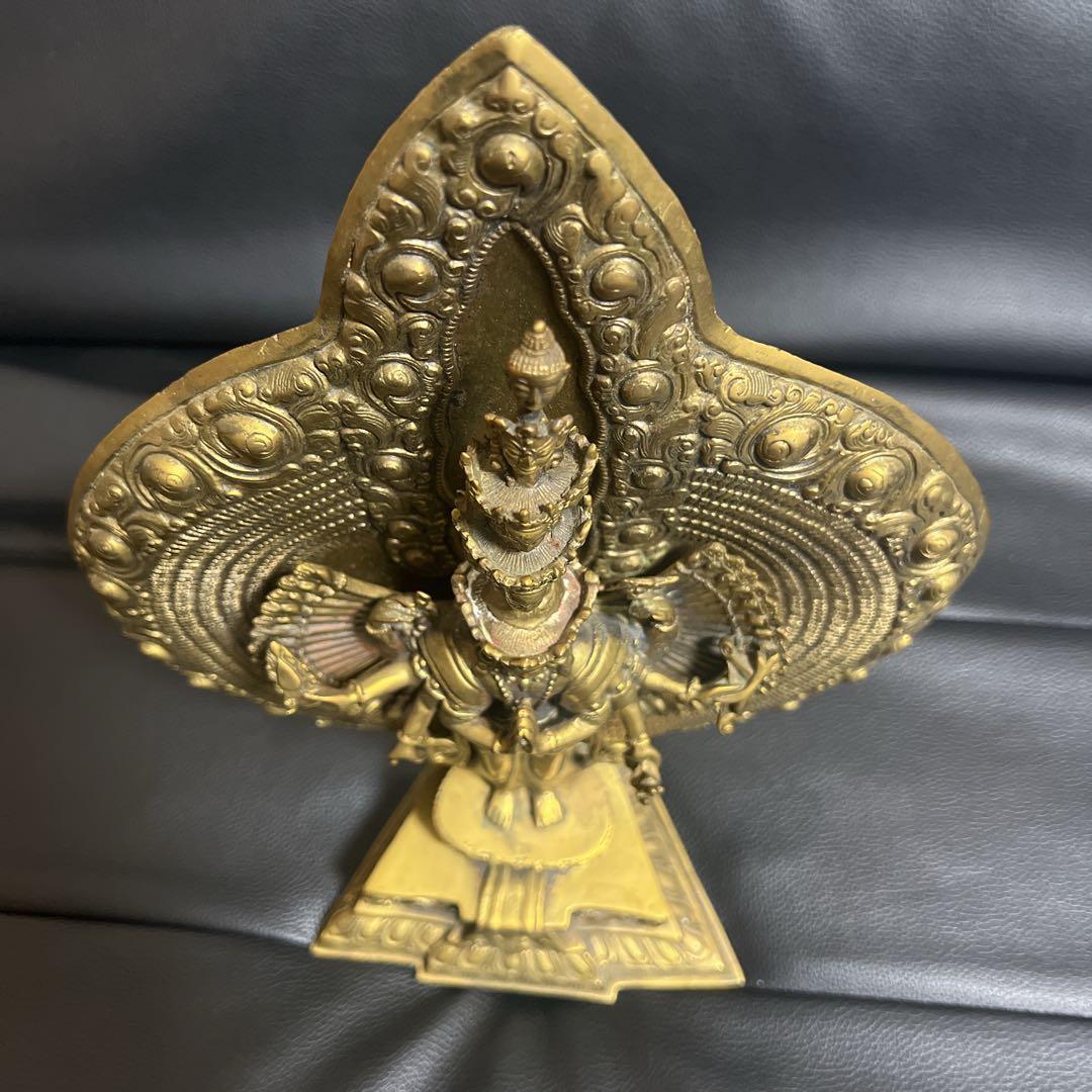 千手千眼観音菩薩 鍍金銅大仏像 チベット仏　仏教美術