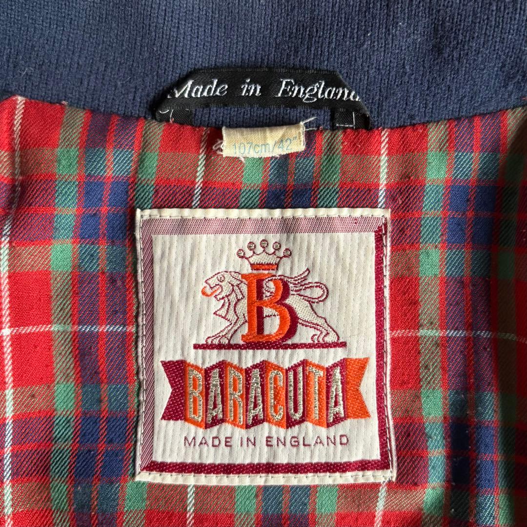 【80s BARACUTA】G9 ハリントンジャケット　UK製　茄子紺　短丈