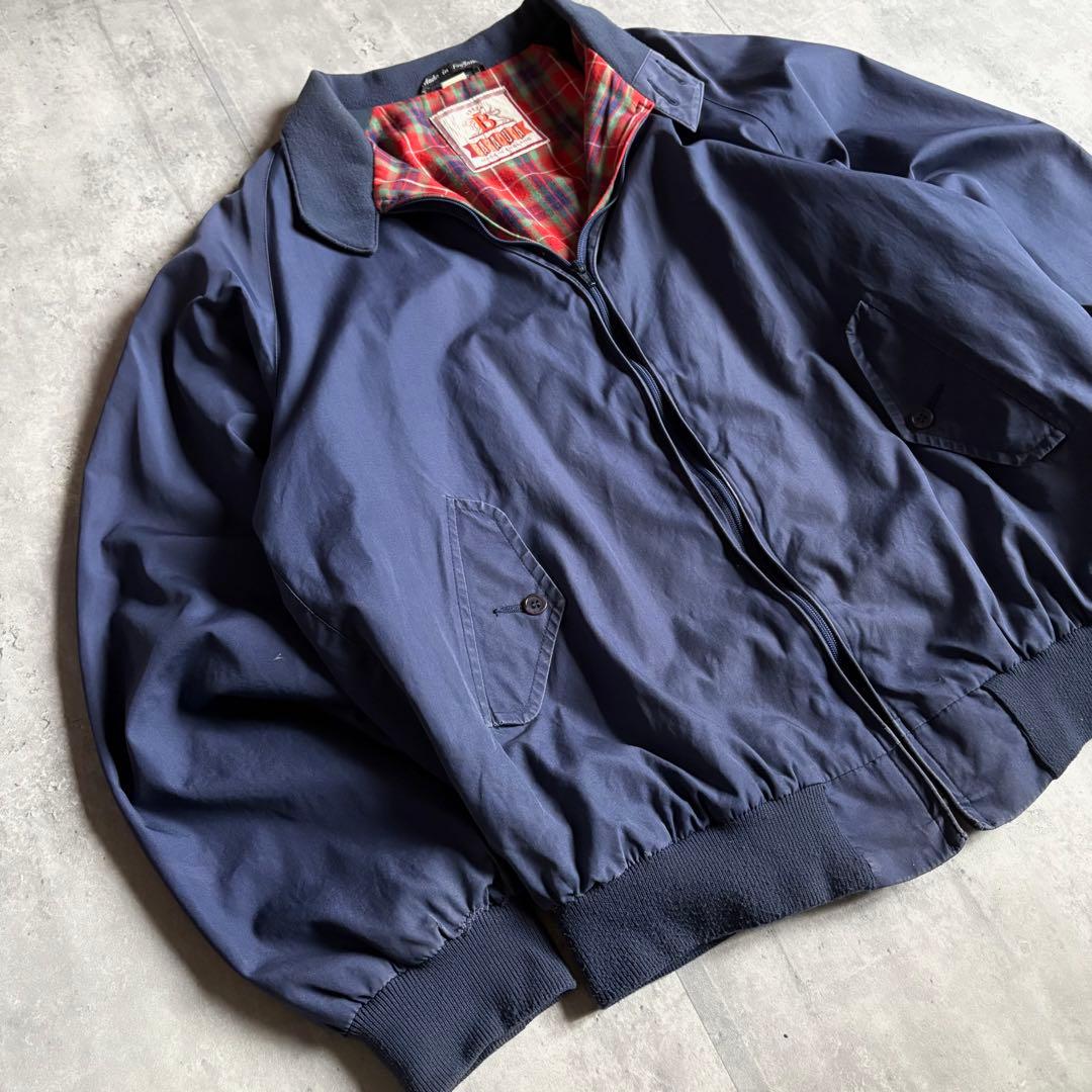 【80s BARACUTA】G9 ハリントンジャケット　UK製　茄子紺　短丈