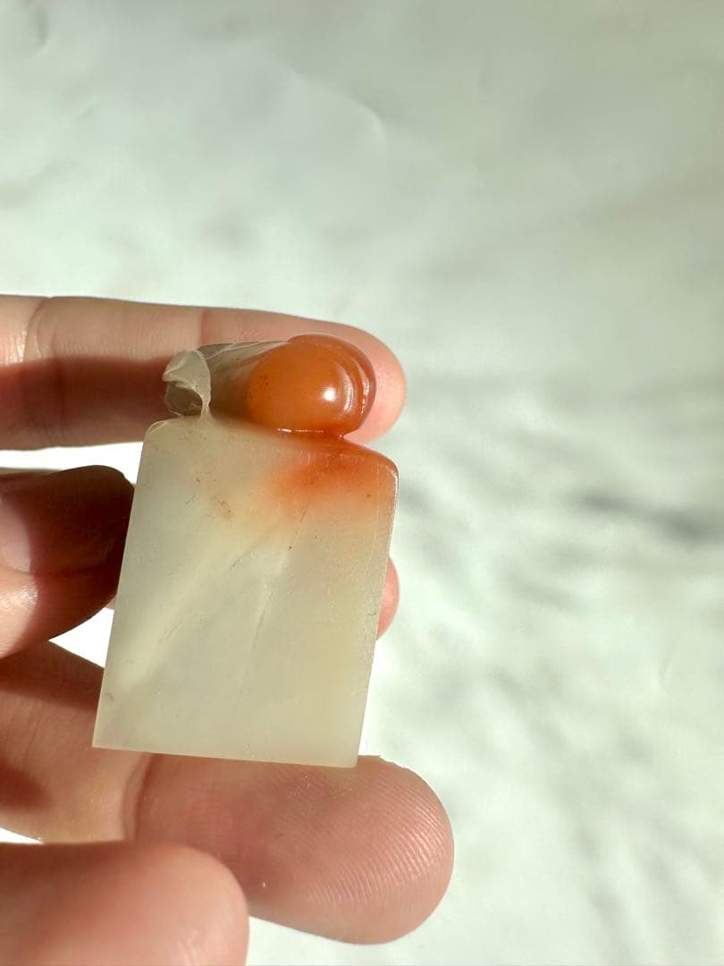 【桃】 もも　美品　高級印材　篆刻　印石　ラオス　印石　水凍