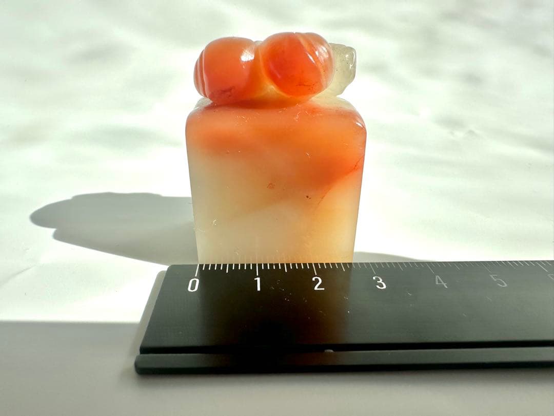 【桃】 もも　美品　高級印材　篆刻　印石　ラオス　印石　水凍