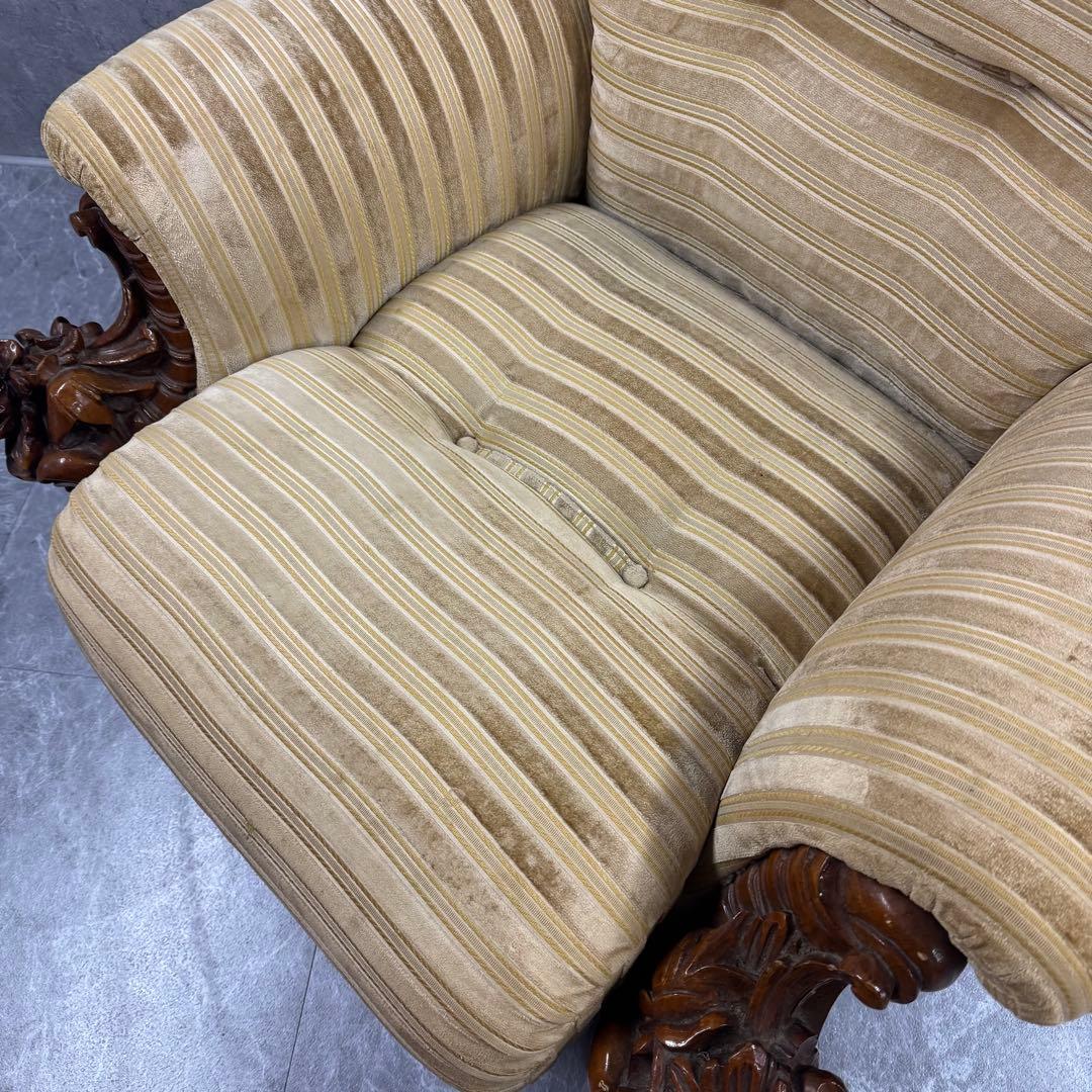 重厚な存在感　中国家具 花梨材 唐木 ソファ チェア 無垢 高級飾り家具　①