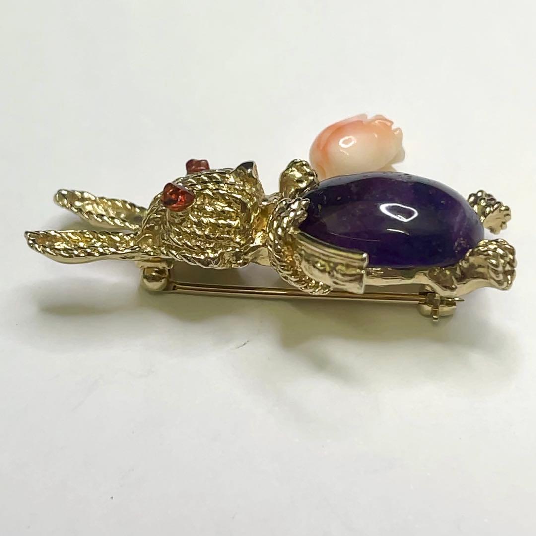 た*そ様 SWOBODA スワボダ ヴィンテージ ラビット ブローチ アメジスト