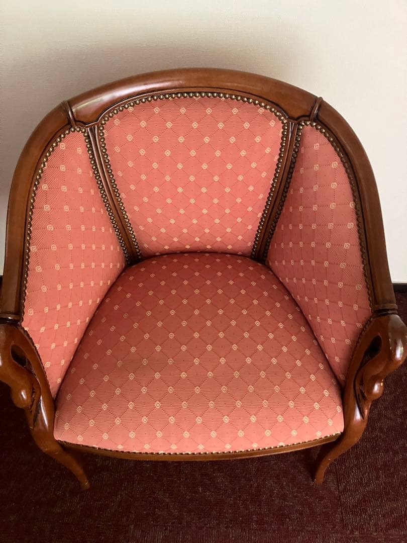 イタリア製 ハンドメイド 1人掛けクラシックチェア 布張り