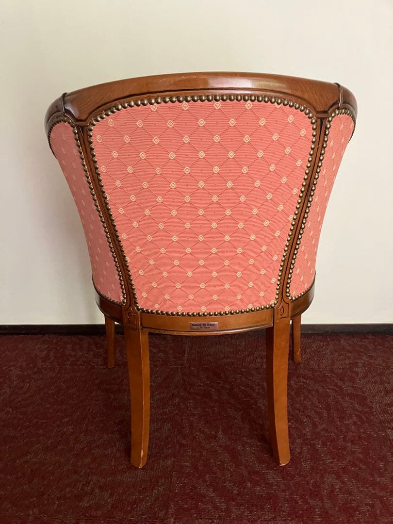 イタリア製 ハンドメイド 1人掛けクラシックチェア 布張り