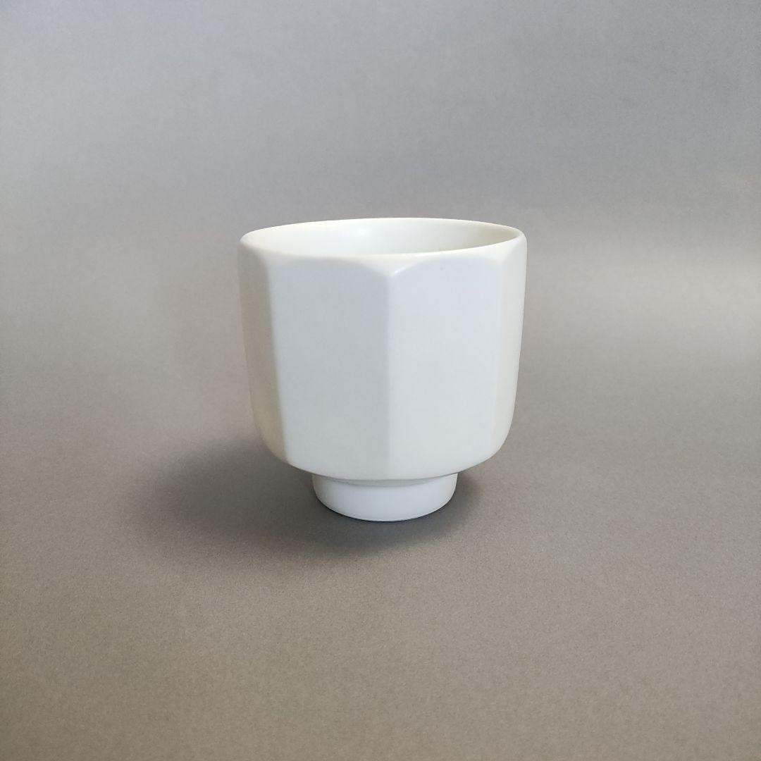 冨士原恒宣　白瓷面取ぐい呑　白磁湯呑