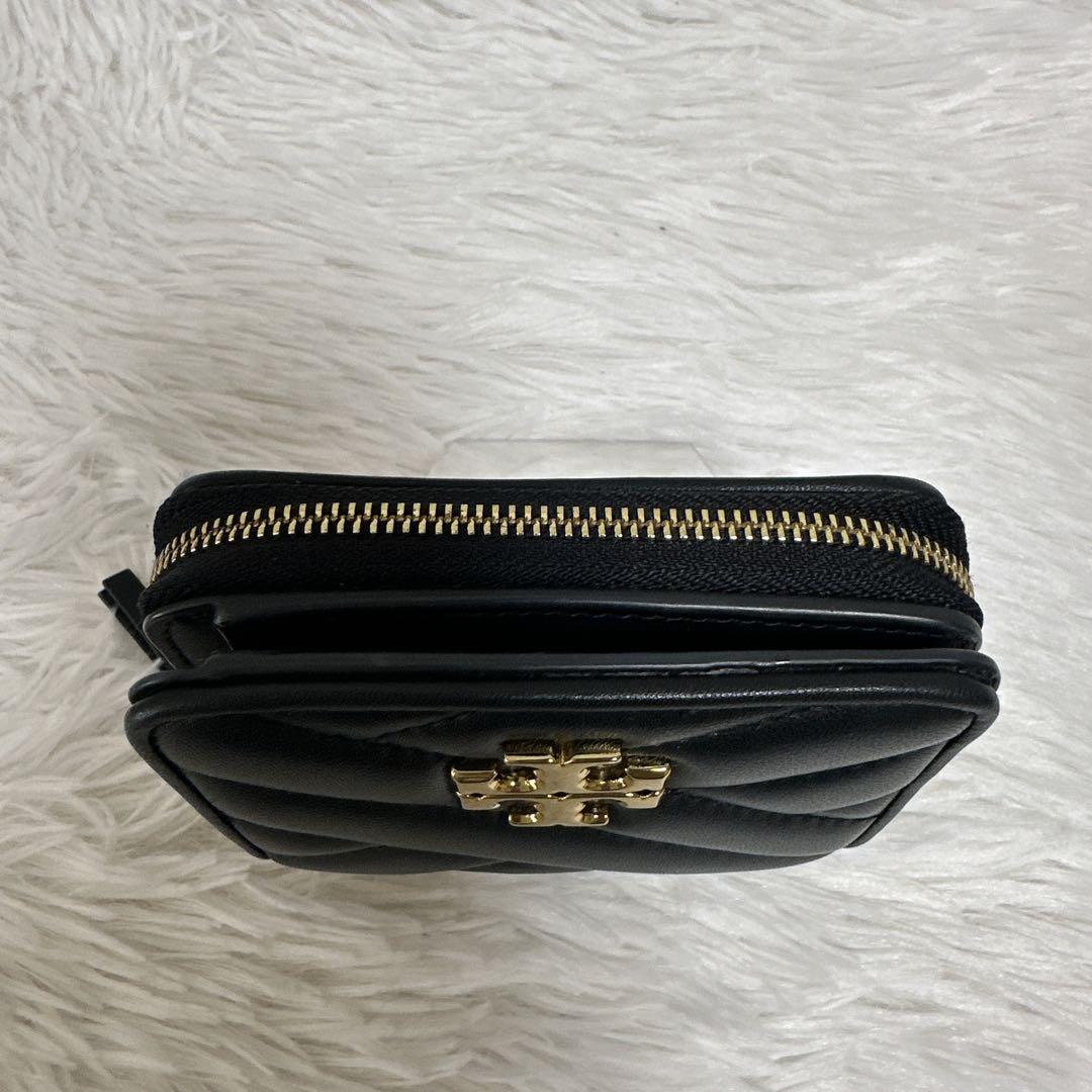 極美品　トリーバーチ　キラ　シェブロン　バイフォールド　ウォレット　黒