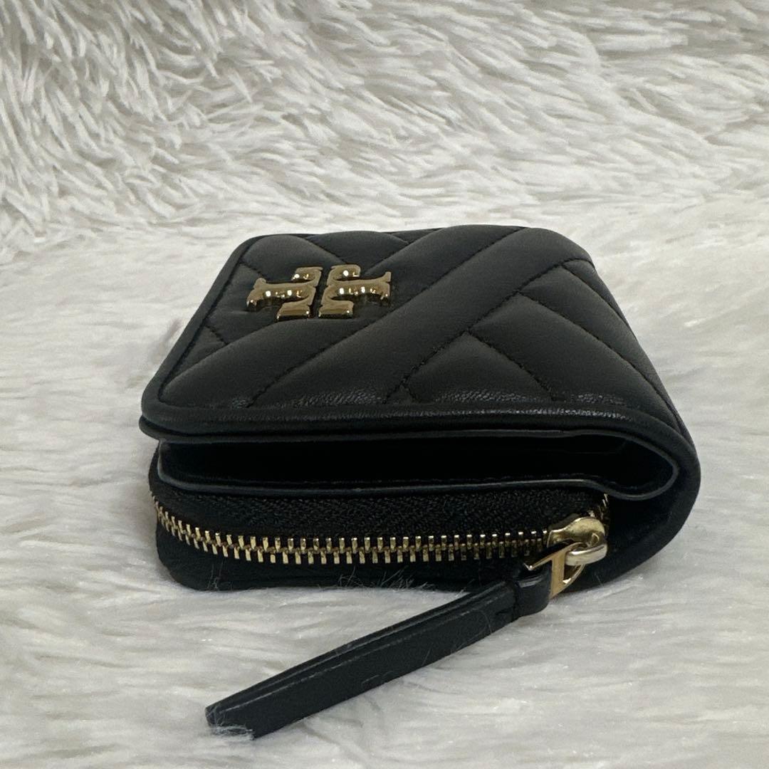 極美品　トリーバーチ　キラ　シェブロン　バイフォールド　ウォレット　黒