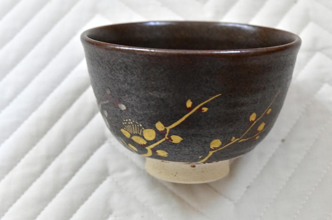 九谷焼 金銀彩抹茶茶碗 寿山窯 中嶋健一作 共箱付 美品