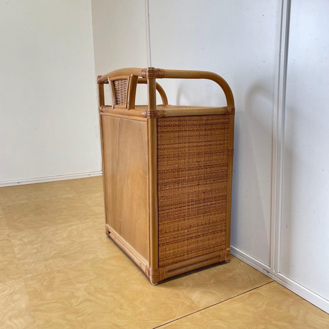 籐 ラタン 4段チェスト② 引き出し 収納 タンス 箪笥 電話台 ビンテージ