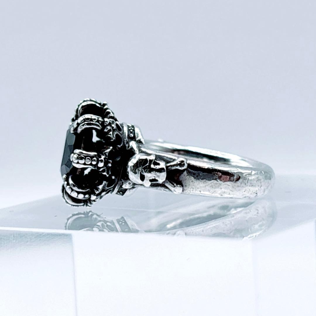 Justin Davis リング 925 ブラックストーン 3号 レディース